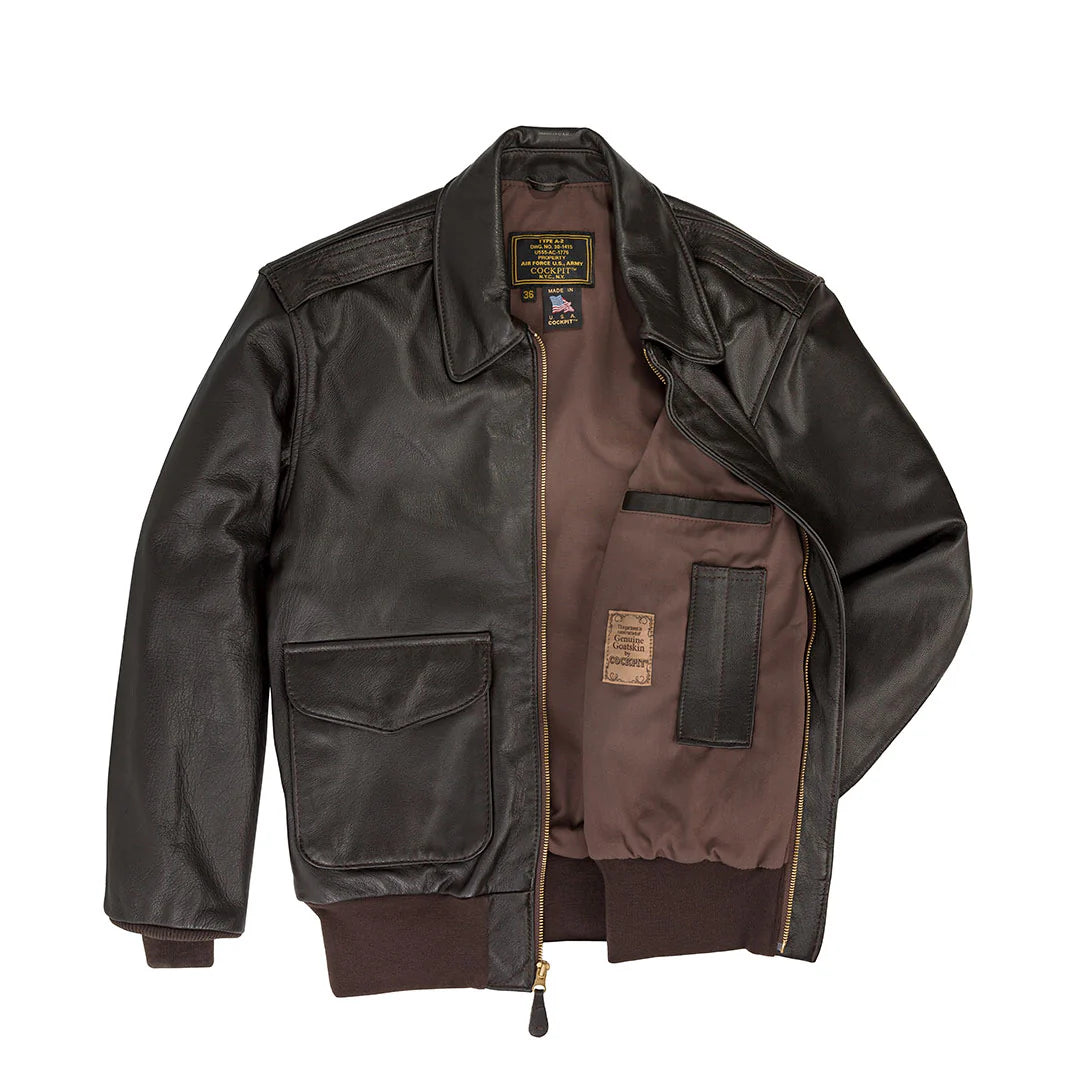 Oak Leather U.S.A.F. 21st Century Long Jacket Brown