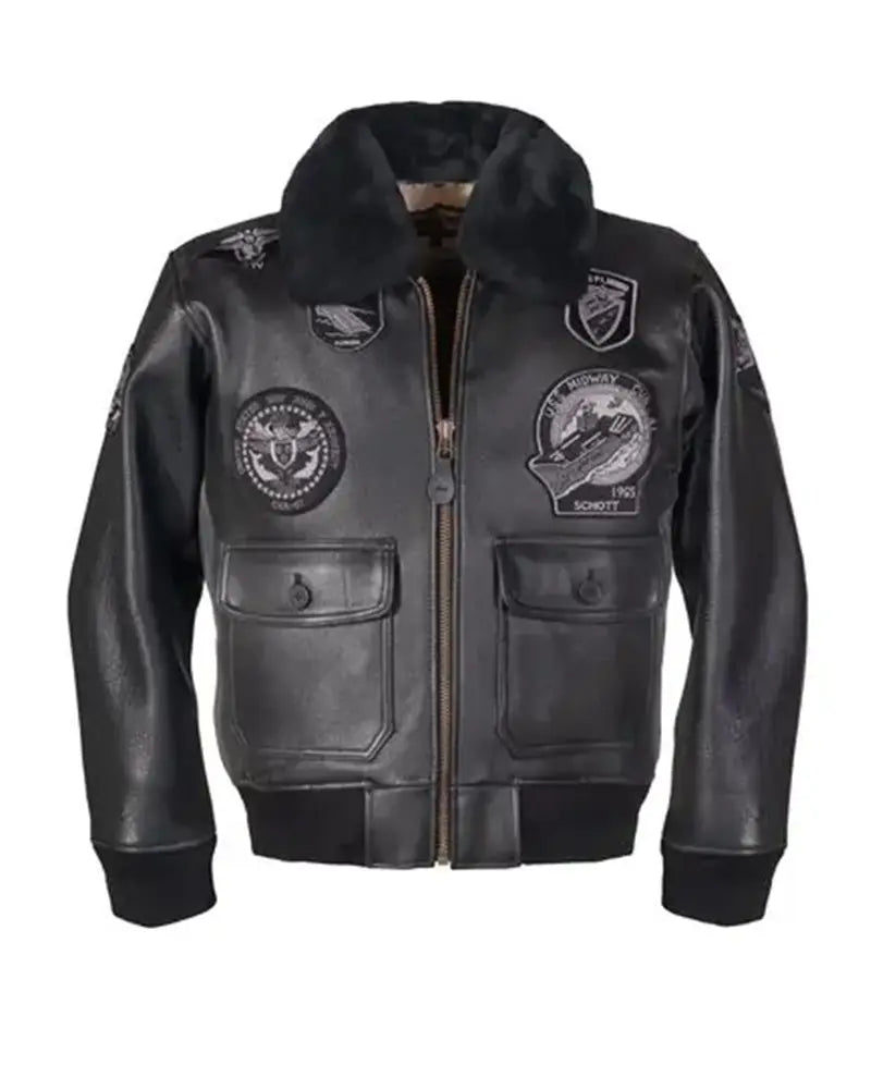 OakLeather G-1 Wings of Gold Leather Jacket front view