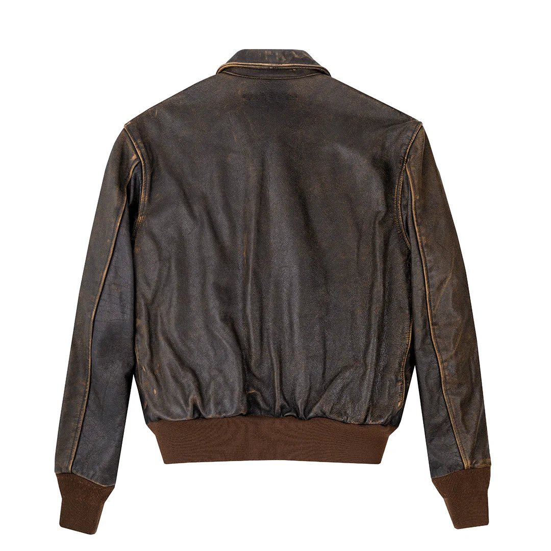 OakLeather Hand-Aged Battleworn Horsehide Bomber Jacket