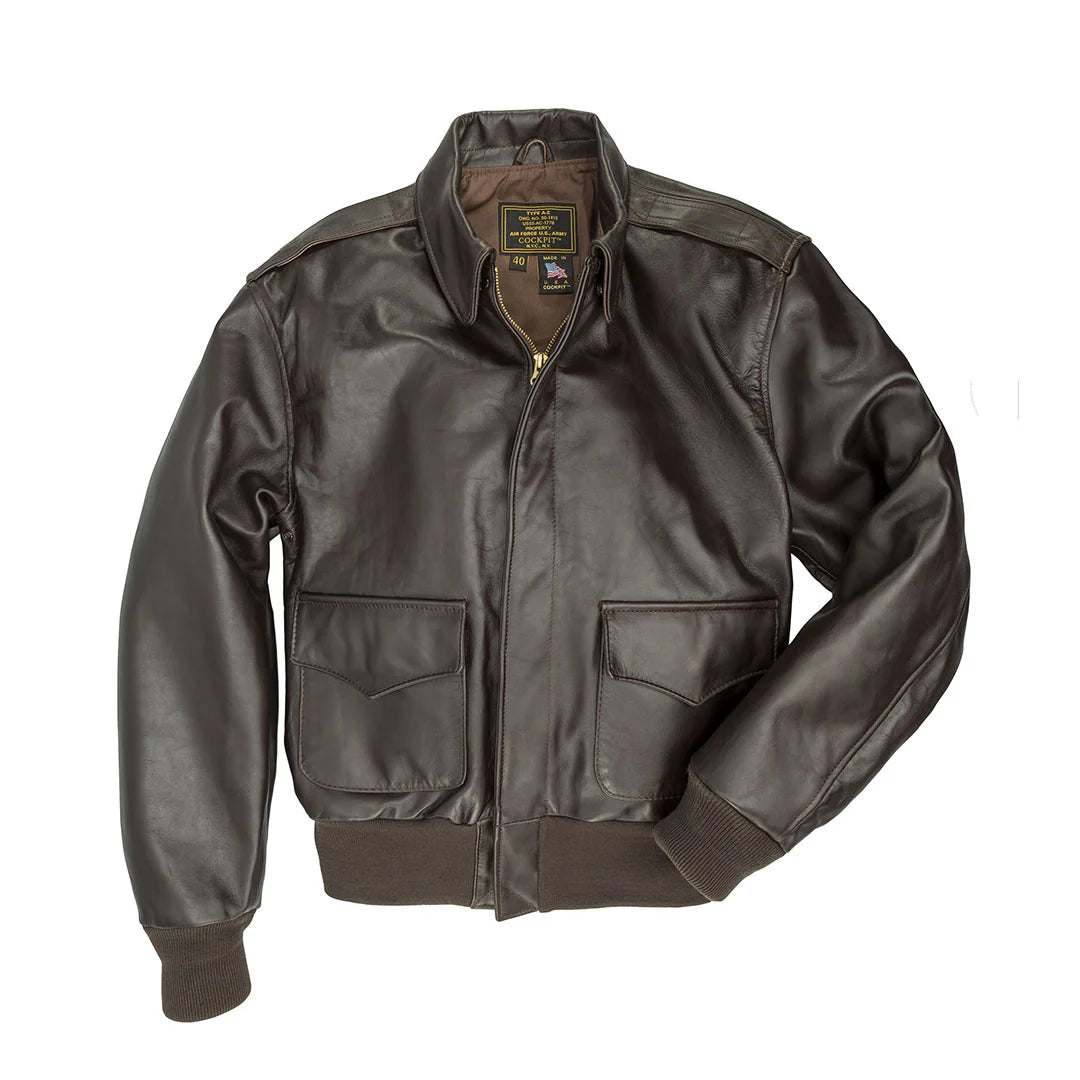 OakLeather WWII Government Issue A-2 Jacket Z2107H in Mahogany front view