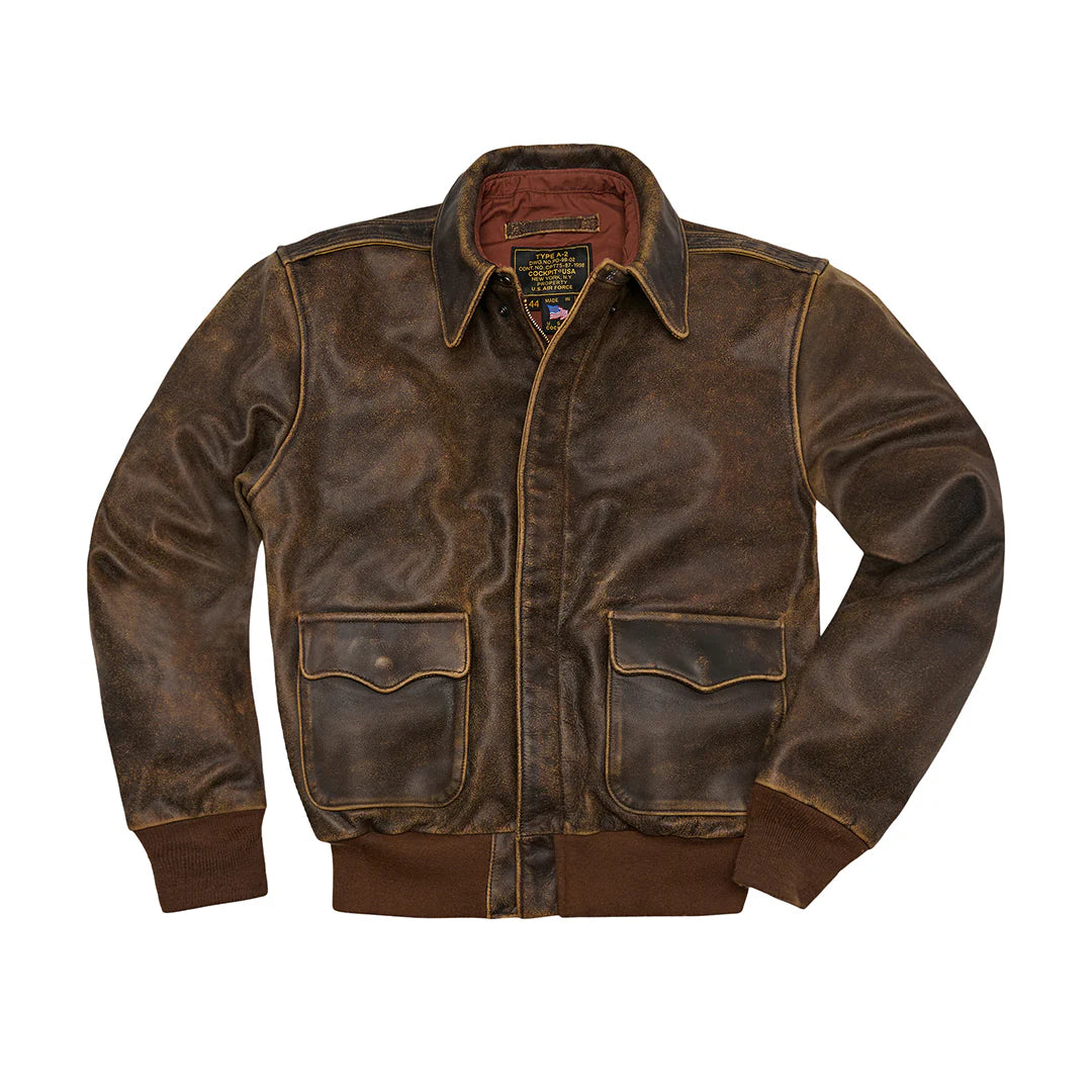 OakLeather Dark Brown Horsehide Battleworn A-2 Jacket
