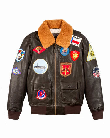 TOP GUN OFFICIAL SIGNATURE SERIES OAK LEATHER JACKET
