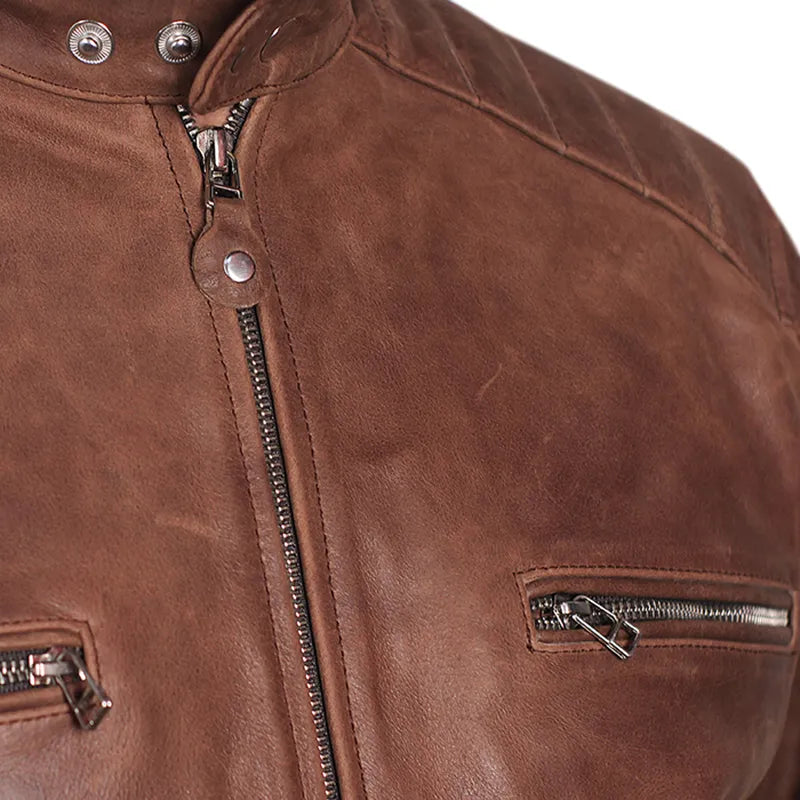 Back view of Joe Rocket Classic 92 handmade oak leather jacket