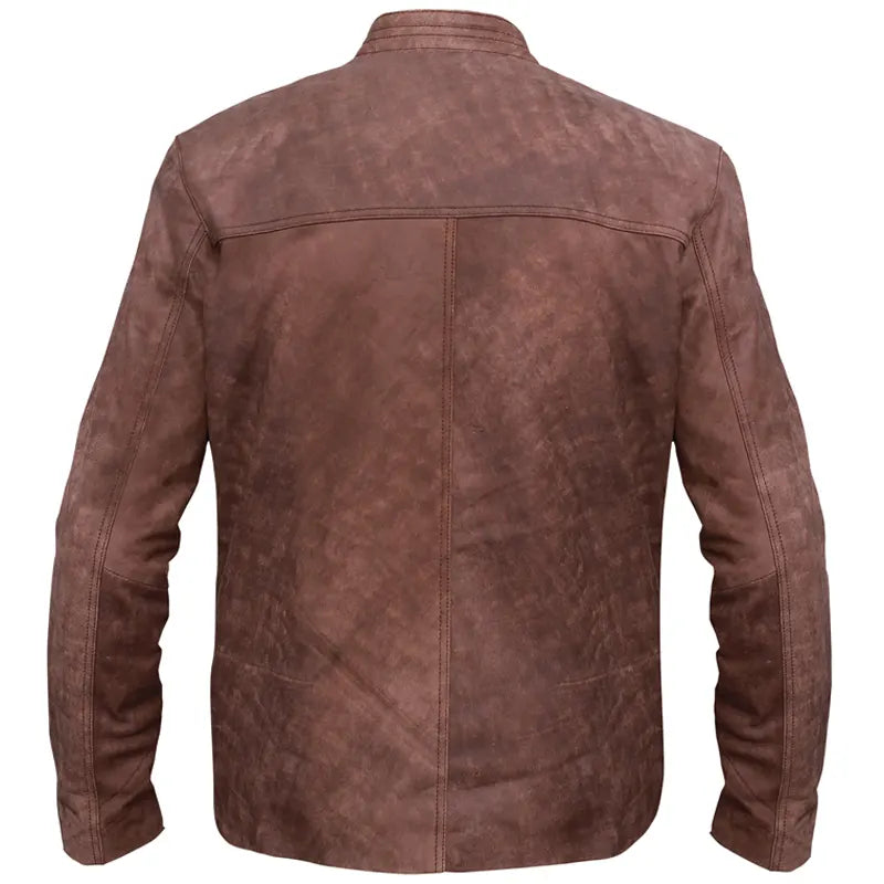 Handmade in Pakistan OakLeather distressed light brown fashion jacket