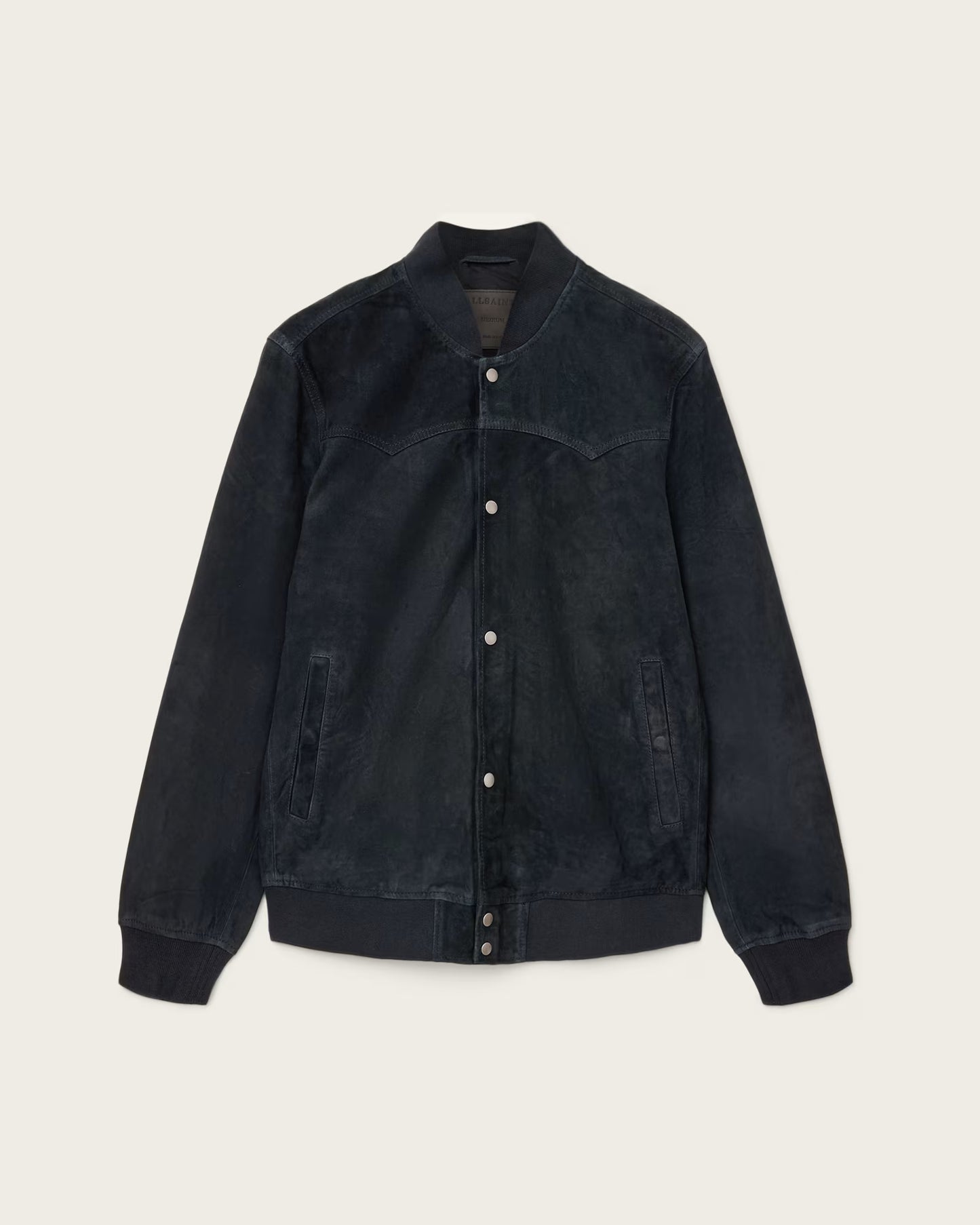 "Side view of Stafford suede jacket by Oak Leather – tailored bomber fit"