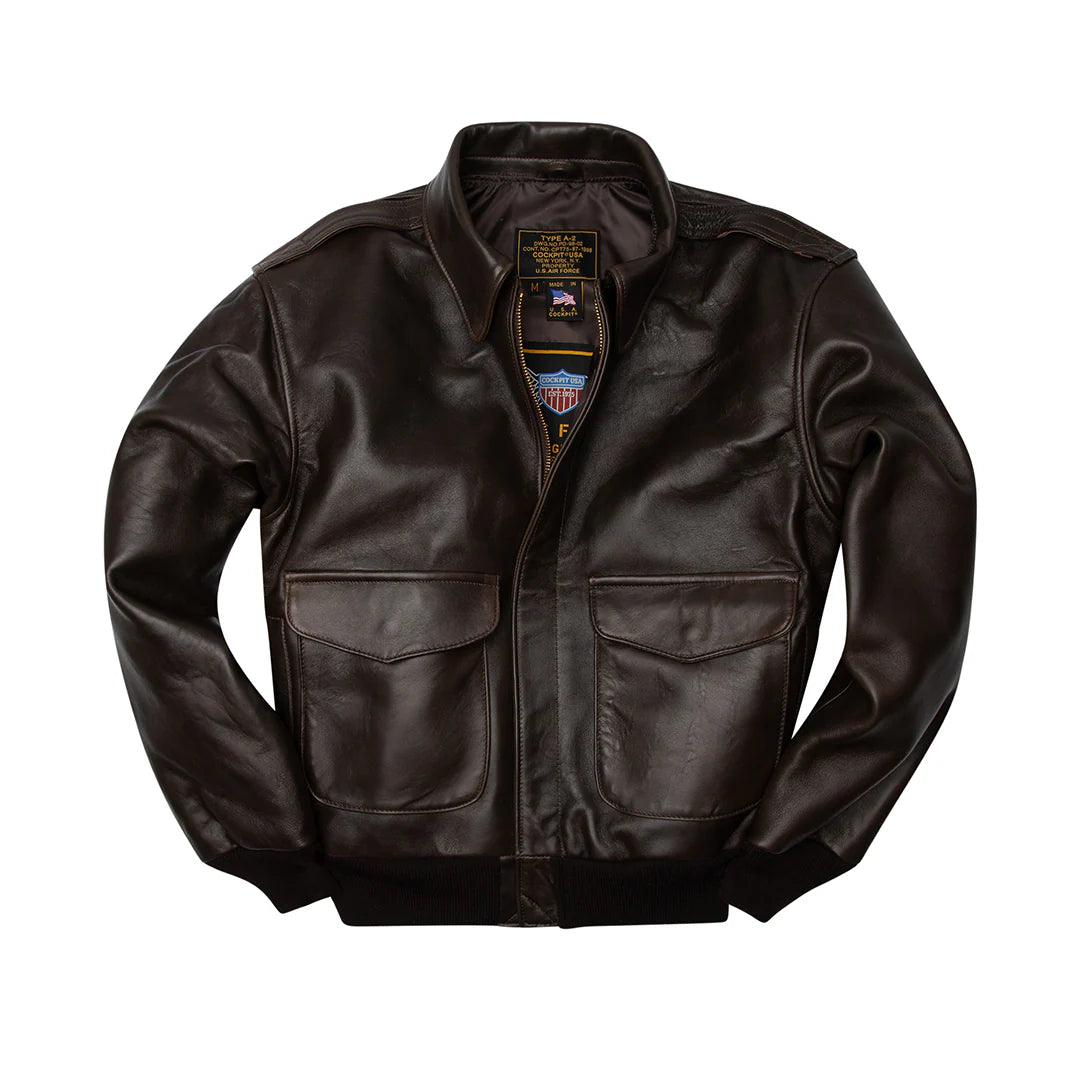 OakLeather 100 Mission A-2 Pilot Jacket Z2011A front view