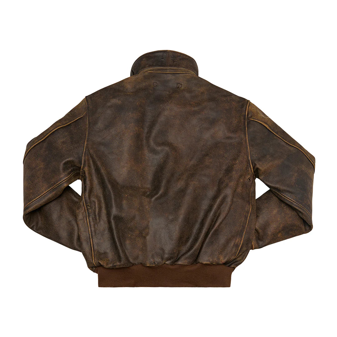 OakLeather Pre-Aged Dark Brown A-2 Flight Jacket