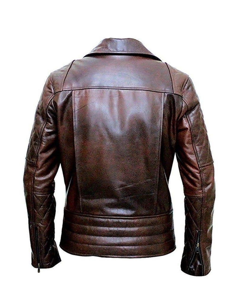 Handmade in Pakistan OakLeather Distressed Brown Biker Jacket