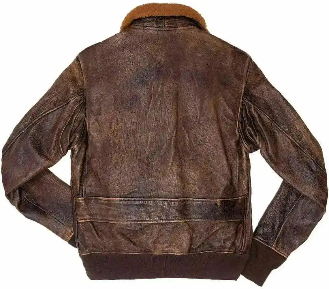 Handmade in Pakistan OakLeather Distressed Bomber Jacket