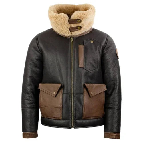 Side view Men’s F-35 Sheepskin Aviator Jacket OakLeather