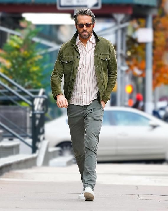 Handmade in Pakistan OakLeather Ryan Reynolds suede trucker jacket