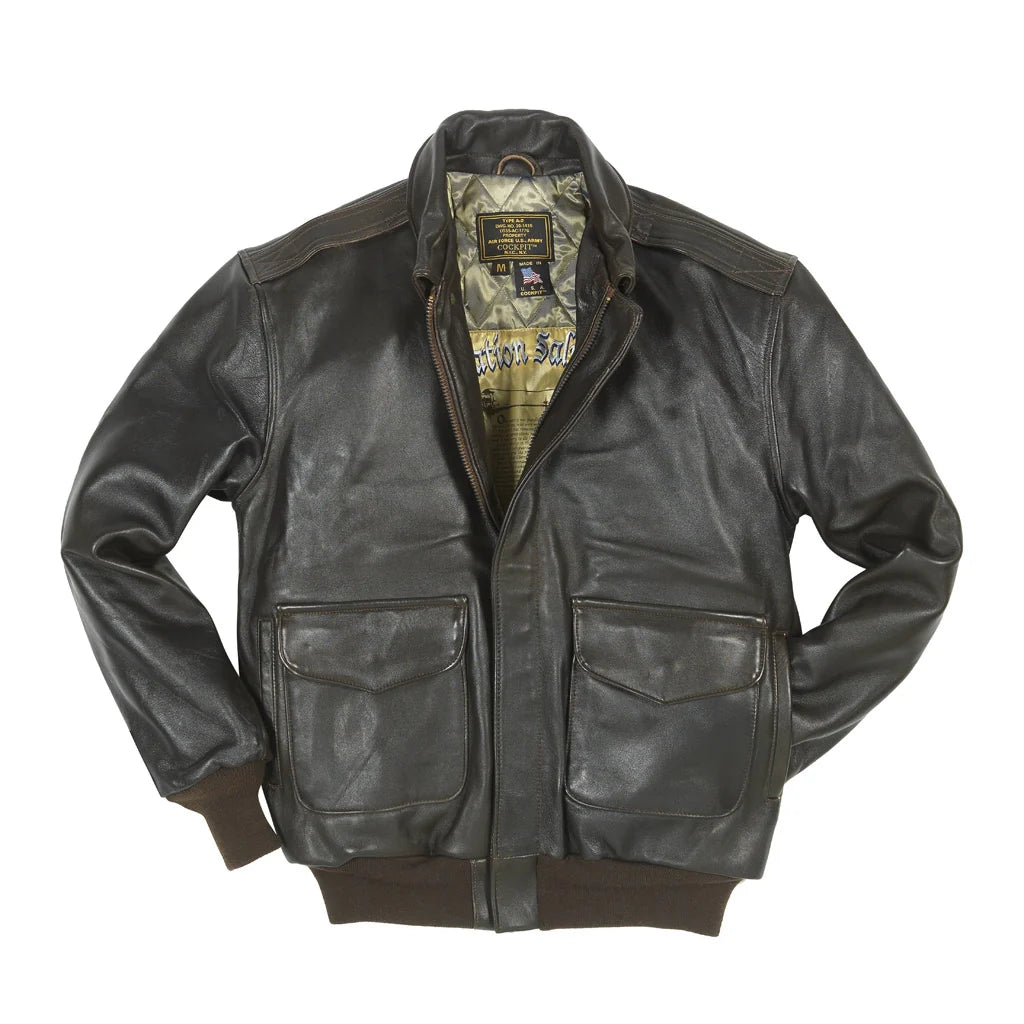 OakLeather Antique Lamb Jacket Long Fit Brown Front View