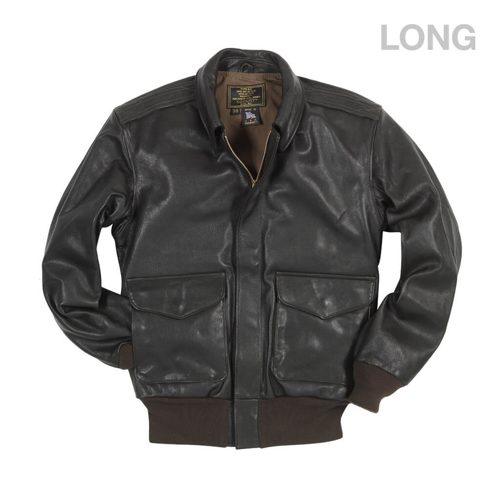 OakLeather U.S.A.F. 21st Century A-2 Jacket Long Brown Front