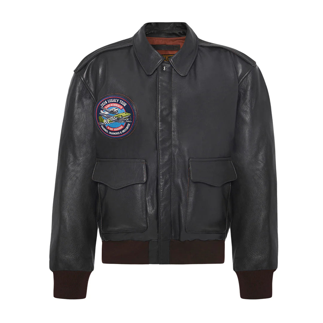 OakLeather D-Day Squadron 2024 80th Anniversary A-2 Jacket Z21C016 front view