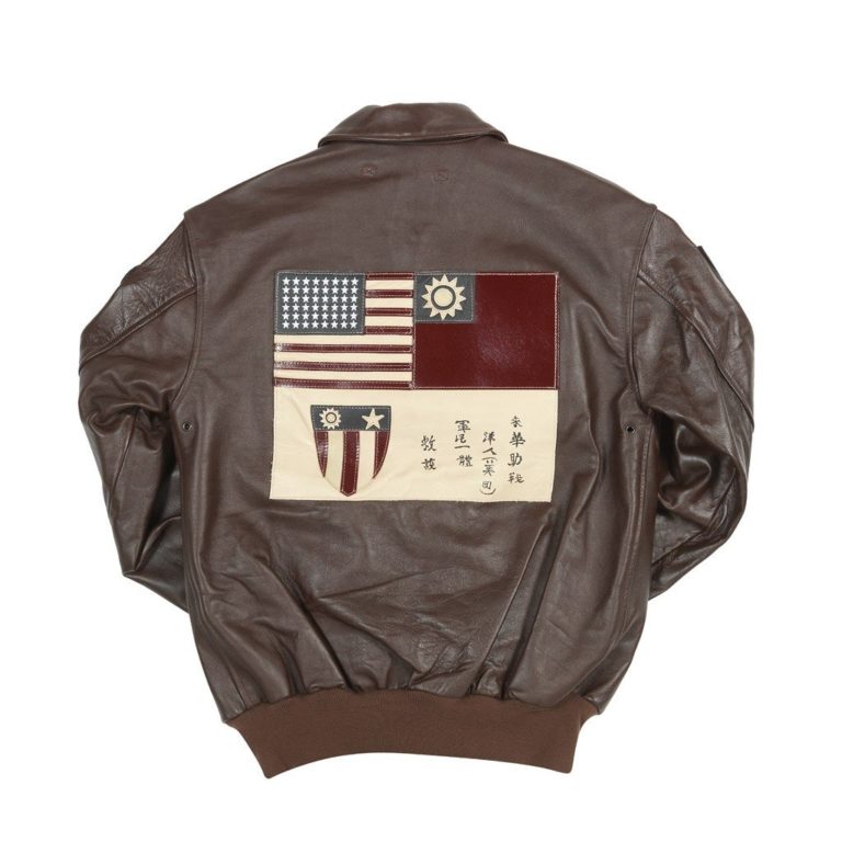 Back view of OakLeather Flying Tigers A-2 Brown Bomber Jacket