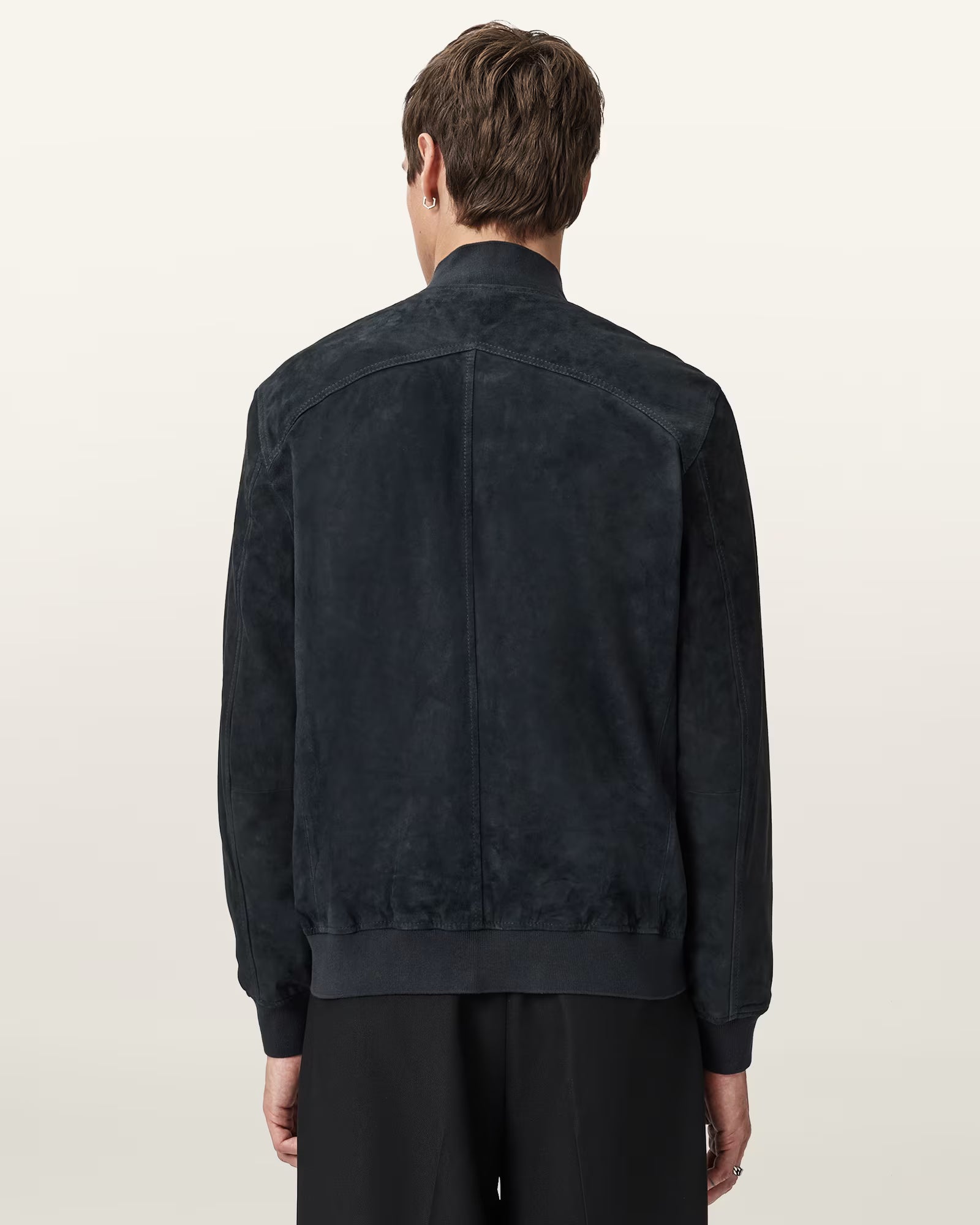 "Back of Oak Leather Stafford Bomber Jacket – genuine suede men’s fashion"