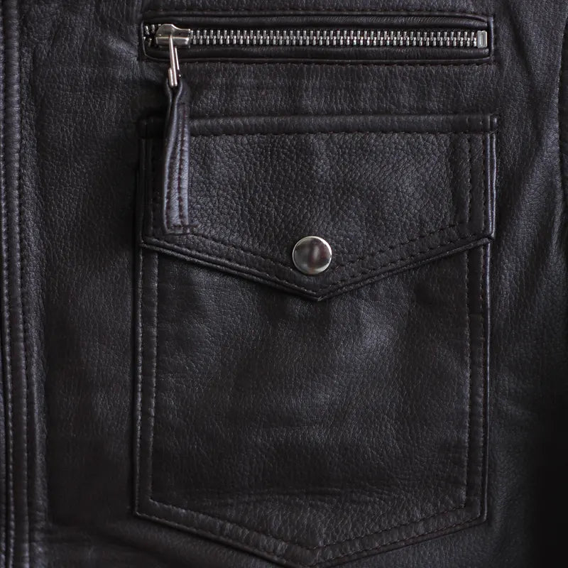 Men’s black biker jacket from Brooklyn Nine-Nine made with oak leather