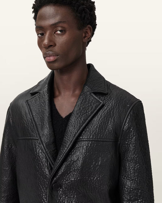Oak Leather Shadwell Single Breasted Leather Blazer – Premium men’s outerwear