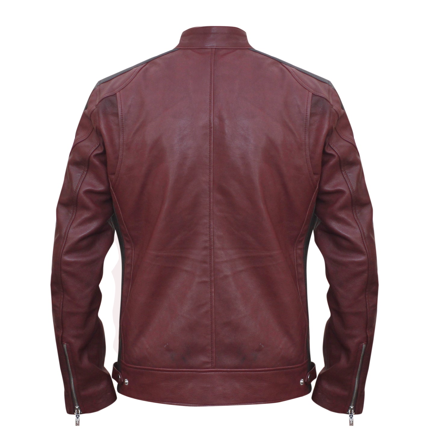Brown leather jacket on a white background