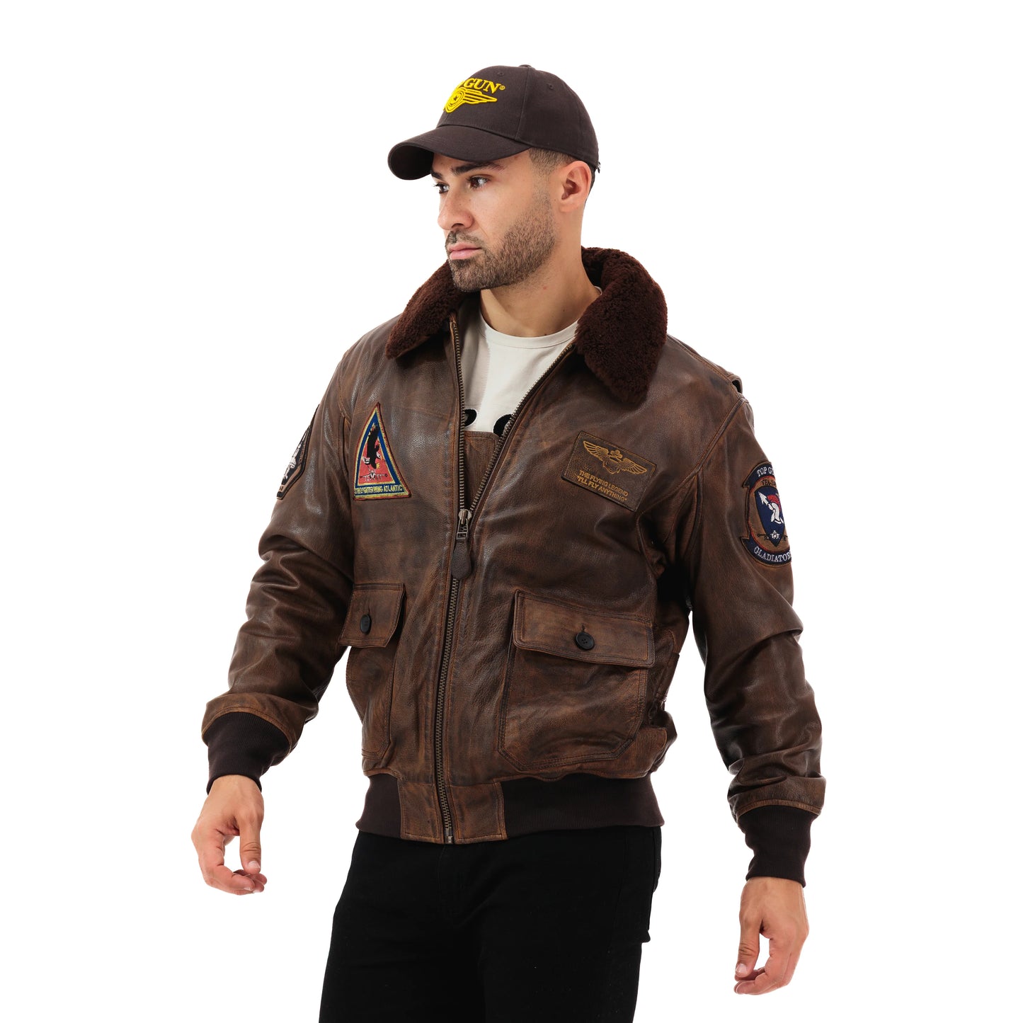 TOP GUN® TOP HOOK OAK LEATHER JACKET