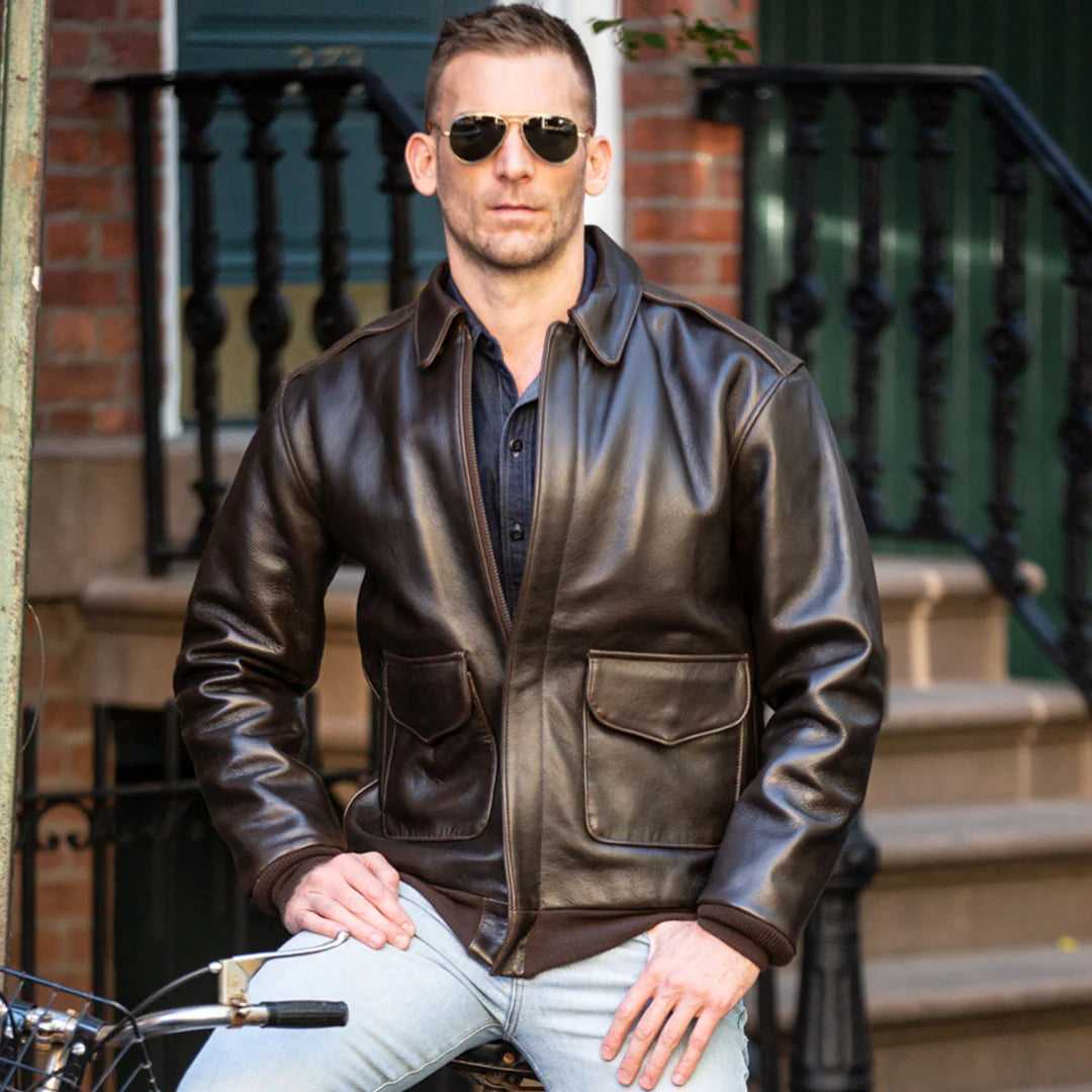 OakLeather Antique Lamb Jacket Z2567MM in Brown
