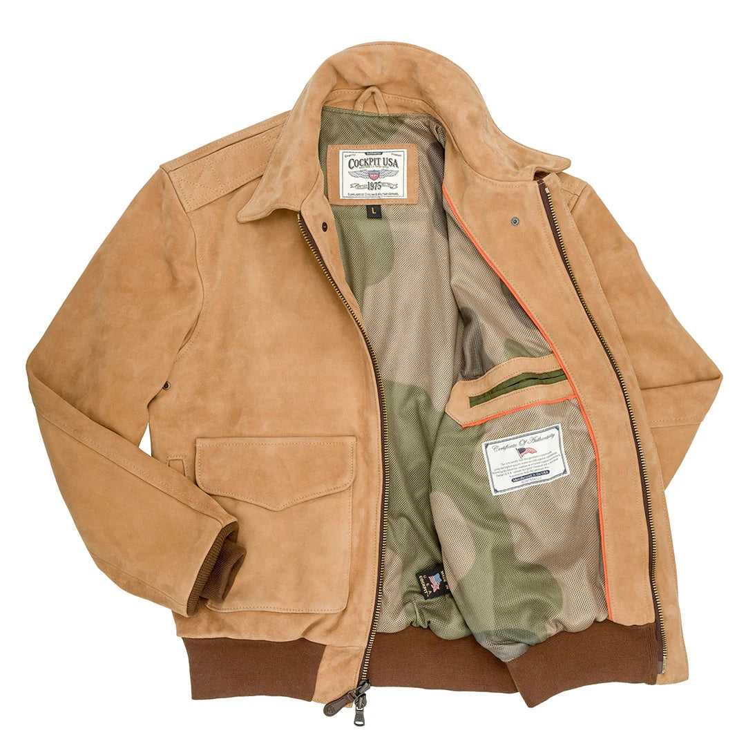 OakLeather Gentleman Pilot A-2 Jacket Tobacco Brown