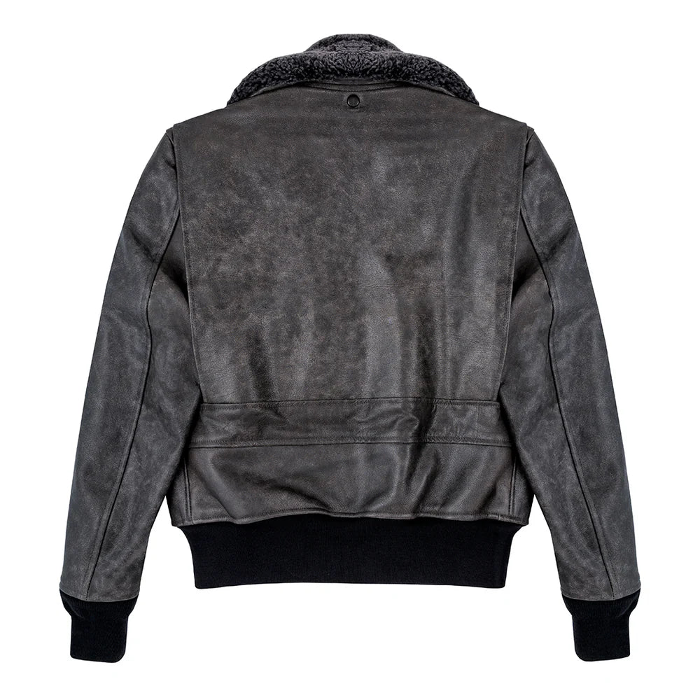 Back view of Midnight Raider Oak Leather Jacket in Oak finish