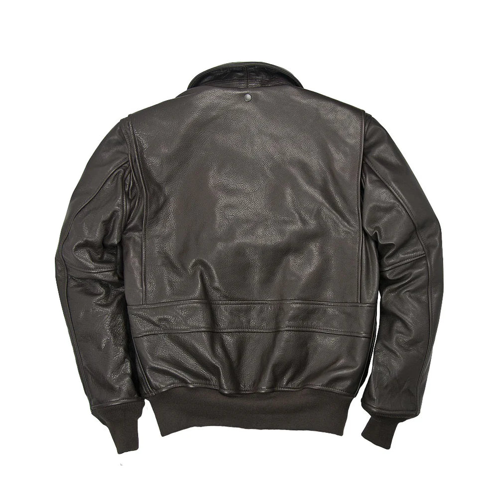 Black leather jacket on a white background