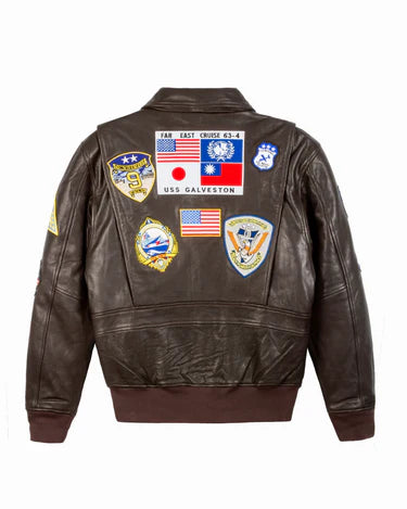 TOP GUN OFFICIAL SIGNATURE SERIES OAK LEATHER JACKET