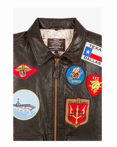TOP GUN OFFICIAL SIGNATURE SERIES OAK LEATHER JACKET