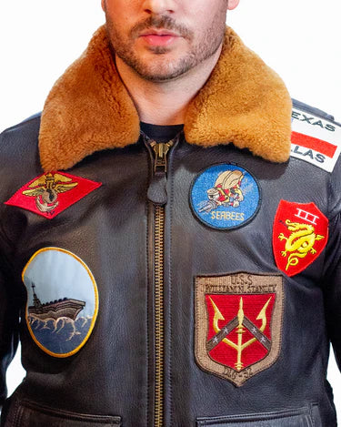 TOP GUN OFFICIAL SIGNATURE SERIES OAK LEATHER JACKET